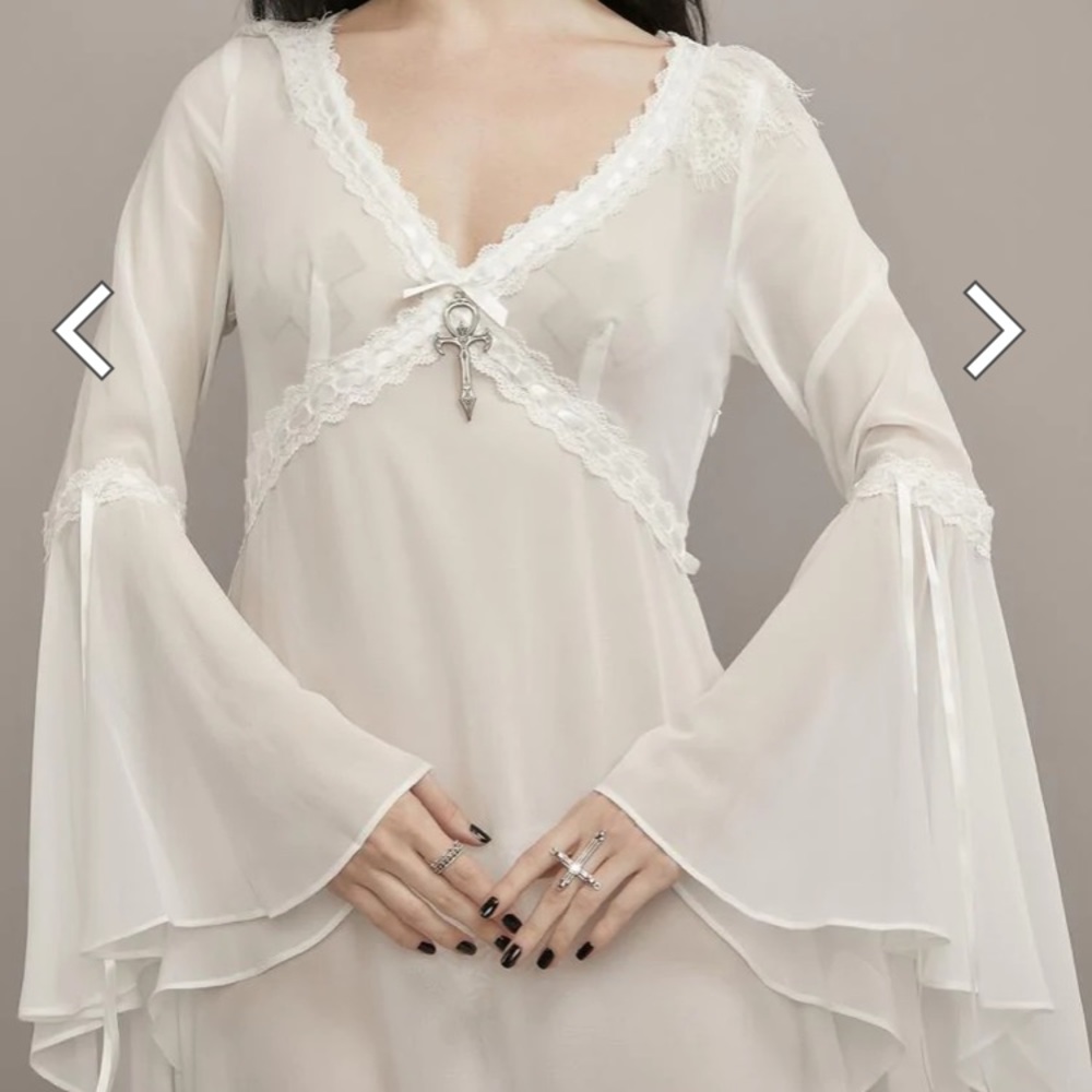 widow, “end of days” chiffon maxi dress, size M